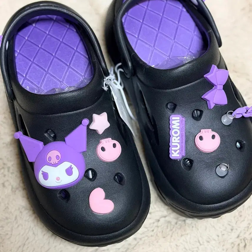 [BUNJANG] Kuromi Black Purple Sandals / 쿠로미 샌들 블랙 퍼플