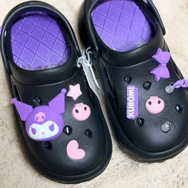 [BUNJANG] Kuromi Black Purple Sandals / 쿠로미 샌들 블랙 퍼플