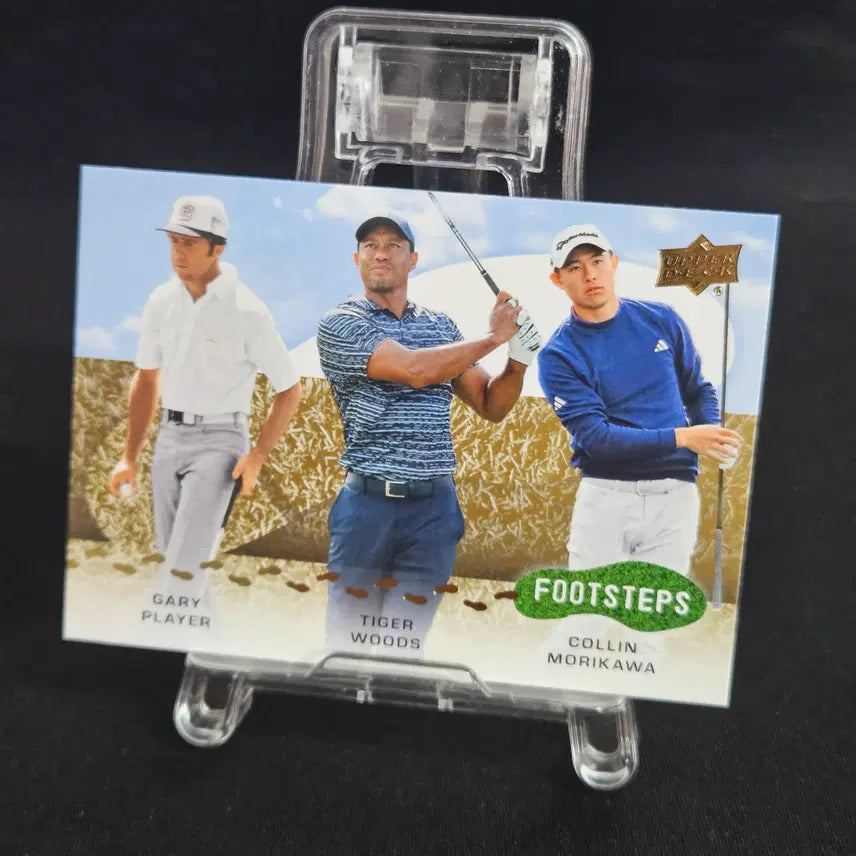 [BUNJANG] 2024 Upper Deck Golf Footsteps #F-1 Gary Player Tiger Woods Collin Morikawa Card / 2024 Upper Deck Golf Footsteps #F-1 Gary Player Tiger Woods Collin Morikawa card