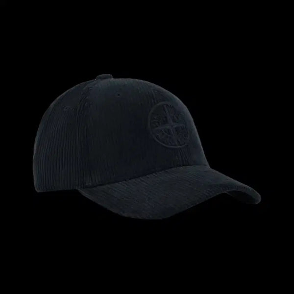 [BUNJANG] Stone Island 99662 Organic Cotton Corduroy Panel Cap Black / 스톤 아일랜드 99662 오가닉 코튼 코듀로이 패널 캡 블랙