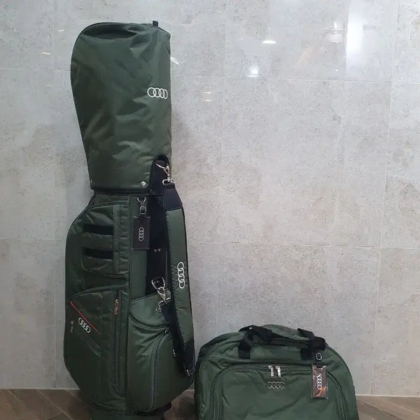[BUNJANG] Audi Lightweight Golf Bag Set Olive Green New Caddy Bag Boston Bag / 아우디 경량 골프백 세트 올리브그린 새상품 캐디백 보스턴백