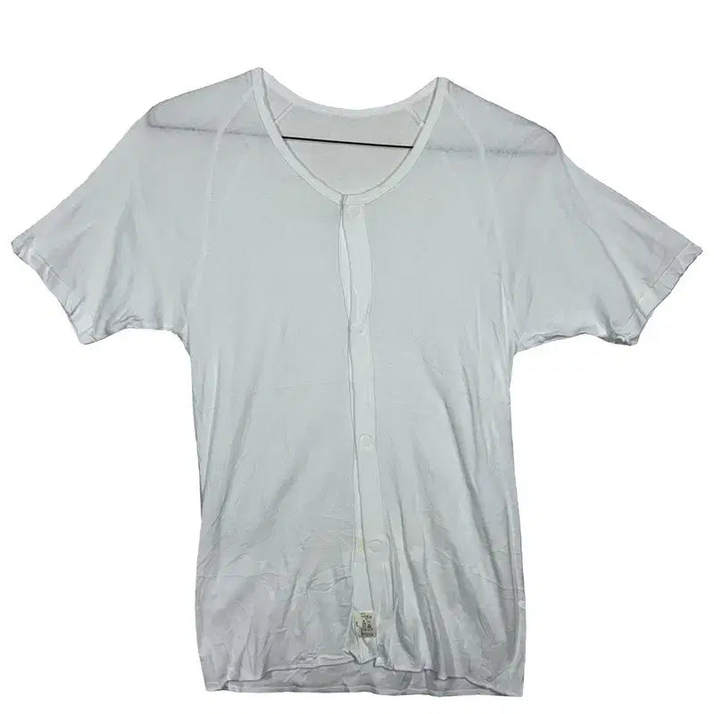 [BUNJANG] Simple Basic Look Cotton 100% White Short Sleeve T-Shirt [M] / 화이트 반팔 티 심플베이직룩 이너웨어 [M] 코튼 100%