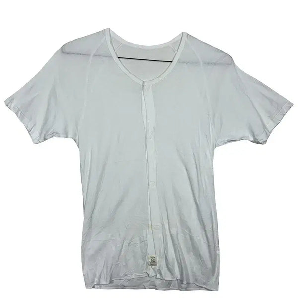 [BUNJANG] Simple Basic Look Cotton 100% White Short Sleeve T-Shirt [M] / 화이트 반팔 티 심플베이직룩 이너웨어 [M] 코튼 100%