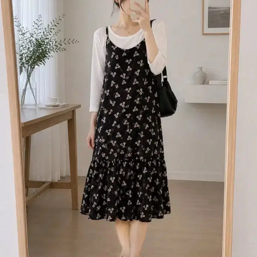 [BUNJANG] Ablie Bustier Chiffon Dress (Size 55-66) / 에이블리 뷔스티에 쉬폰 원피스 55-66