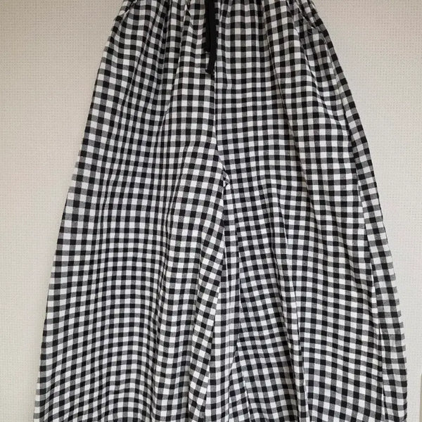 [BUNJANG] Modern Check Wide-Leg Pants / 모던한 체크 와이드 팬츠