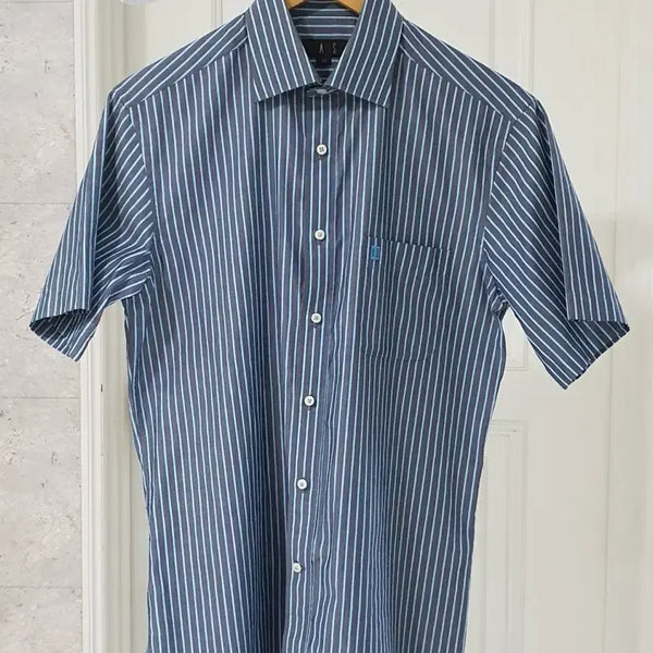 [BUNJANG] Daks Striped Short-Sleeve Shirt 95 / 닥스 스트라이프 반팔 셔츠 95