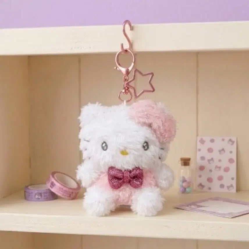 [BUNJANG] Sanrio Hello Kitty Glitter Pastel Keyring (Set of 2) / 산리오 헬로키티 반짝파스텔 키링