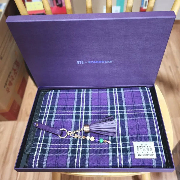 [BUNJANG] BTS x Starbucks Tartan Check Pouch & Keyring Set / BTSx스타벅스 파우치+키링