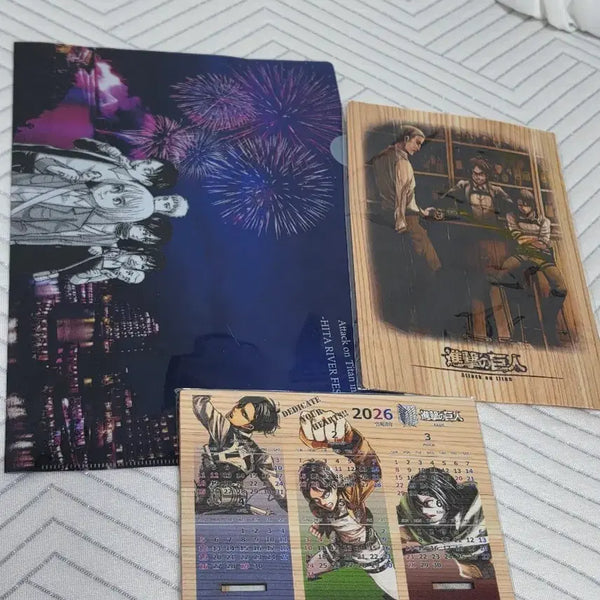 [BUNJANG] Attack on Titan Hitch Limited Goods Bundle Calendar + File Holder / [미개봉] 진격의 거인 히타 한정 굿즈 일괄 진격거 캘린더 + 파일 홀더