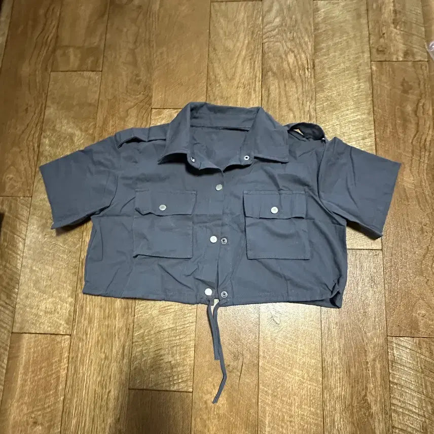 [BUNJANG] Gray Cropped Field Jacket / 그레이 크롭 야상 자켓