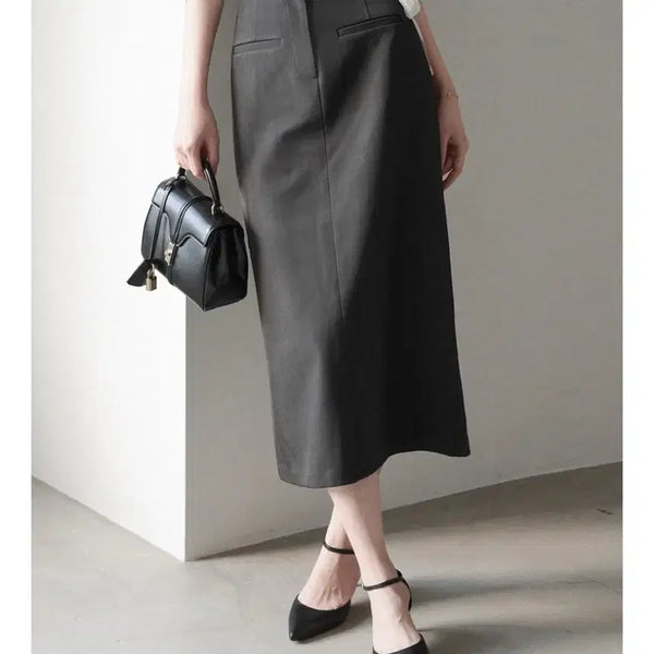 [BUNJANG] uur Rich Lip Pocket Skirt (Dark Charcoal, M) / uur 유유알 리치 립 포켓 스커트 (다크차콜, m)