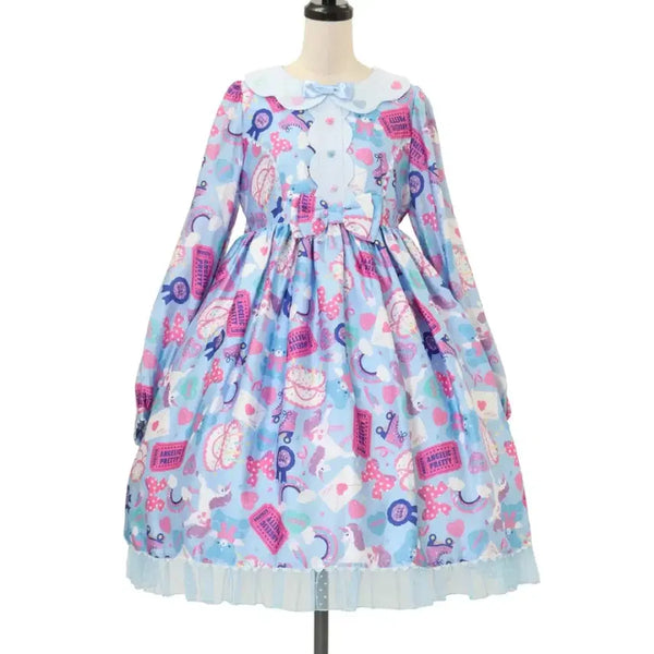 [BUNJANG] Angelic Pretty Girly Lolita Dress / 엔젤릭프리티 girly sticker 로리타 원피스 갸루 양산형 스나계