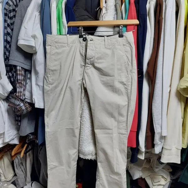 [BUNJANG] Stone Island Beige Cotton Pants W84 / 스톤아일랜드 베이지색 기본 면바지 w84 백화점판