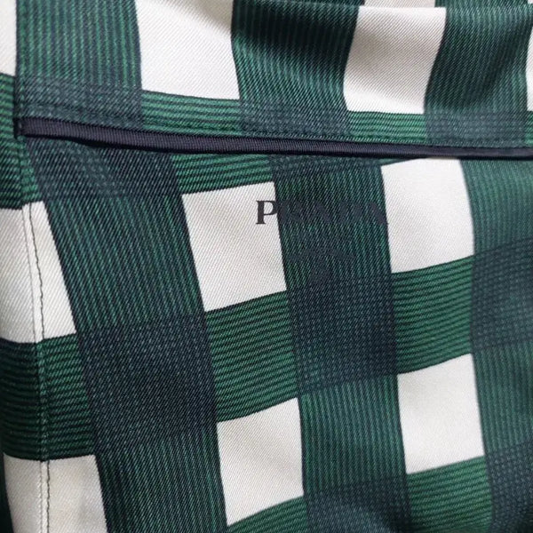 [BUNJANG] Prada Back Pocket Check Pattern Banding Shorts Green S / 프라다 빽포켓 체크 패턴 밴딩 쇼츠 그린 s 백화점판