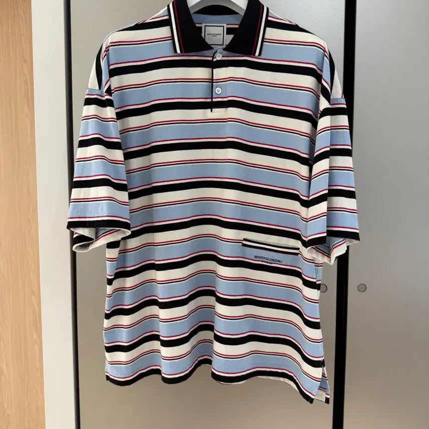 [BUNJANG] Wooyoungmi 25SS Blue Stripe Polo & Mint Stripe T-Shirt (Size 52) / [52] 25SS 우영미 블루 스트라이프 폴로 & 민트 스트라이프 티셔츠