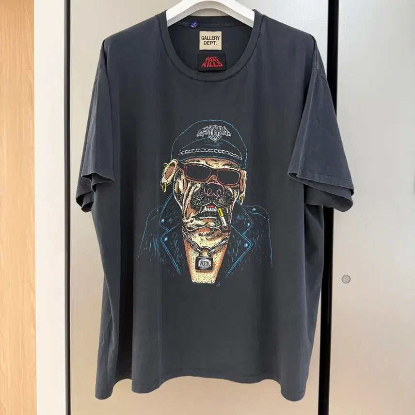 [BUNJANG] Gallery Dept Octo Biker Dog T-Shirt Vintage Black XXL / [XXL] 갤러리 디파트먼트 옥트 바이커  도그 티셔츠 빈티지 블랙