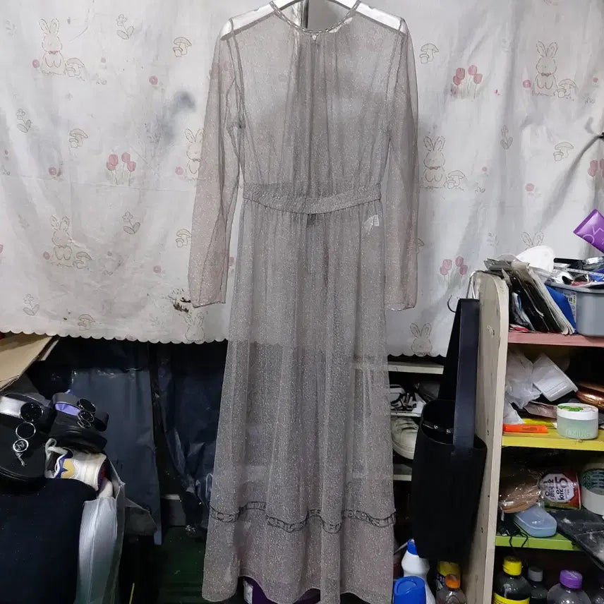[BUNJANG] Time Sheer Long Dress / 한섬) 타임   시스루   롱  원피스