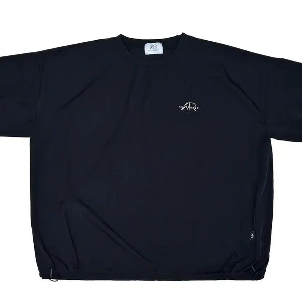[BUNJANG] AdHoc AR Embroidered Oversized Woven Windbreaker T-Shirt / [오버핏/우븐] 애드호크 AR 자수 반팔 피스테 바람막이 티셔츠