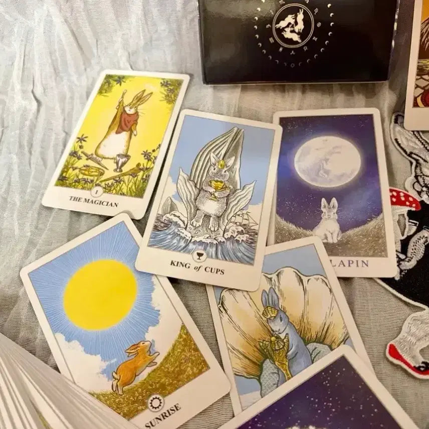 [BUNJANG] Rabbit Tarot Deck Bundle with Plush Toy, Occult Antiques, and Accessories / 토끼 타로카드+봉제인형+오컬트 앤틱소품