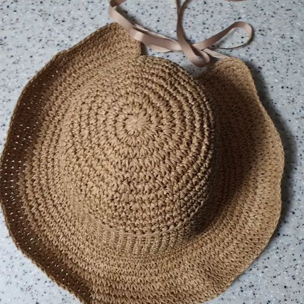 [BUNJANG] ELLE Beige Raffia Hat / 엘르 베이지 라피아햇