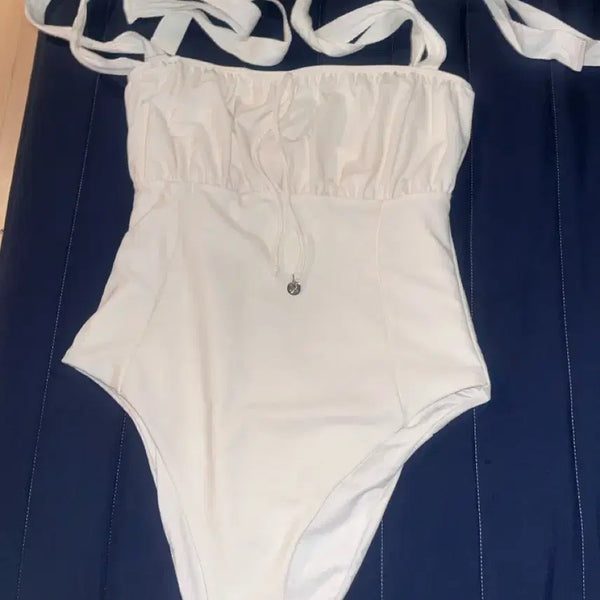 [BUNJANG] Glony One-Piece Swimsuit Ivory / 글로니 원피스 수영복 아이보리