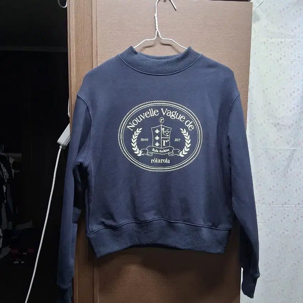 [BUNJANG] Rolleral Roller Logo Sweatshirt Navy (S) / 로라로라 로고 스웻셔츠 네이비(S)
