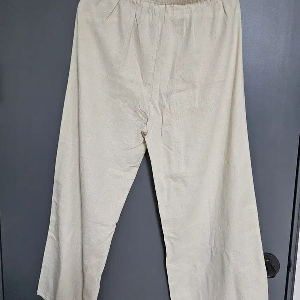 [BUNJANG] Linen Wide Pants Beige / 린넨 와이드 팬츠 베이지