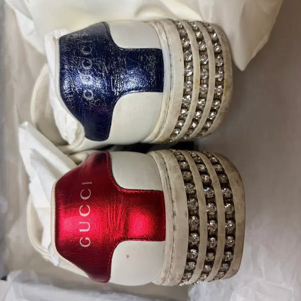 [BUNJANG] Gucci Crystal Embellished Sneakers Full Box / 구찌 큐빅 스니커즈 풀박스 34