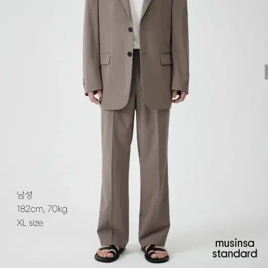 [BUNJANG] Musinsa Standard Summer Oversized Tailored Jacket & Pants Set - Beige / 무신사 스탠다드(여름용 슈트) 오버핏 테일러드 자켓 베이지