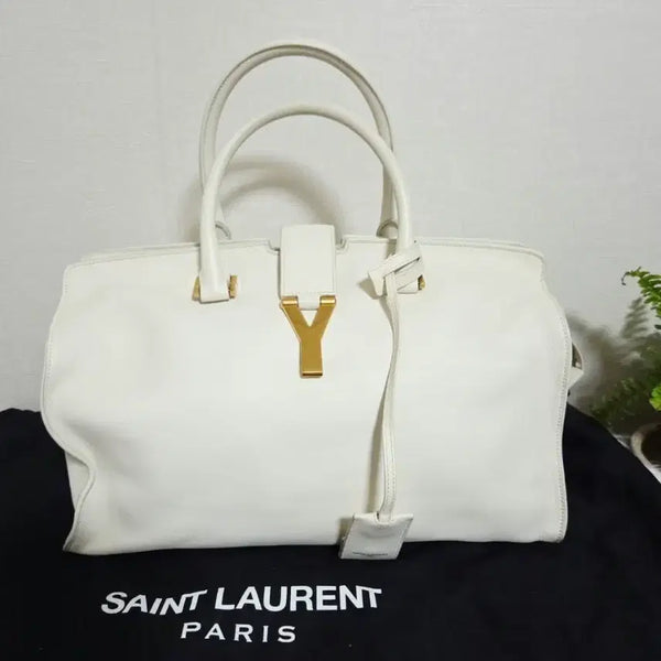 [BUNJANG] Saint Laurent Cavas Tote Bag Ivory / 생 로랑 카바스 토트백 아이보리