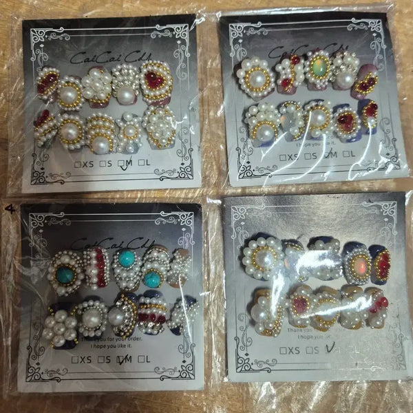 [BUNJANG] Pearl Nail Tips Medium Size / 진주 네일팁 미듐 사이즈