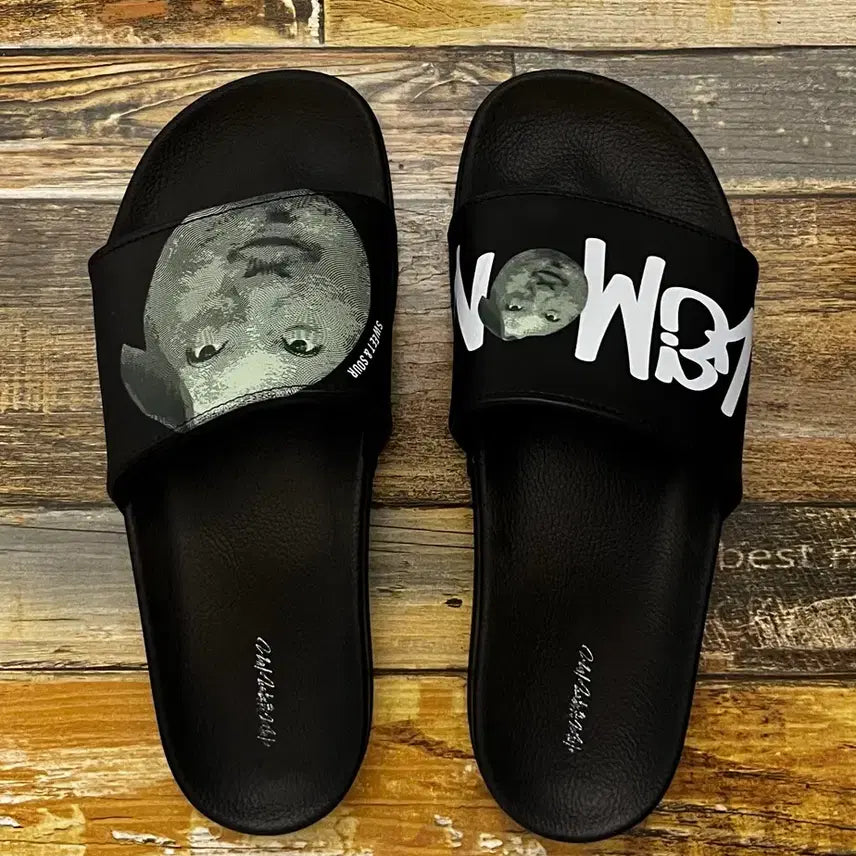 [BUNJANG] Chimchakman Limited Edition Lemonman Slippers Black / 침착맨 한정 레몬맨 슬리퍼 블랙
