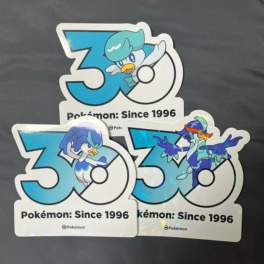 [BUNJANG] Pokemon 30th Anniversary Logo Sticker Kwax Evolution Set / 포켓몬 30주년 기념 로고 스티커 꾸왁스 진화 세트