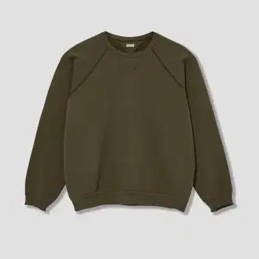 [BUNJANG] Apresse Vintage Double V Sweatshirt Olive / 아프레쎄 빈티지 더블 v 맨투맨 올리브 26SAP 05 17