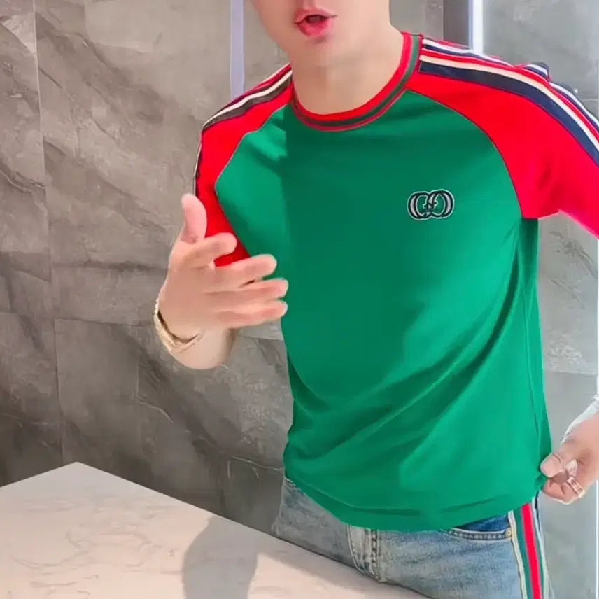 [BUNJANG] Graphic Print Short Sleeve T-Shirt XL Green / 반팔티