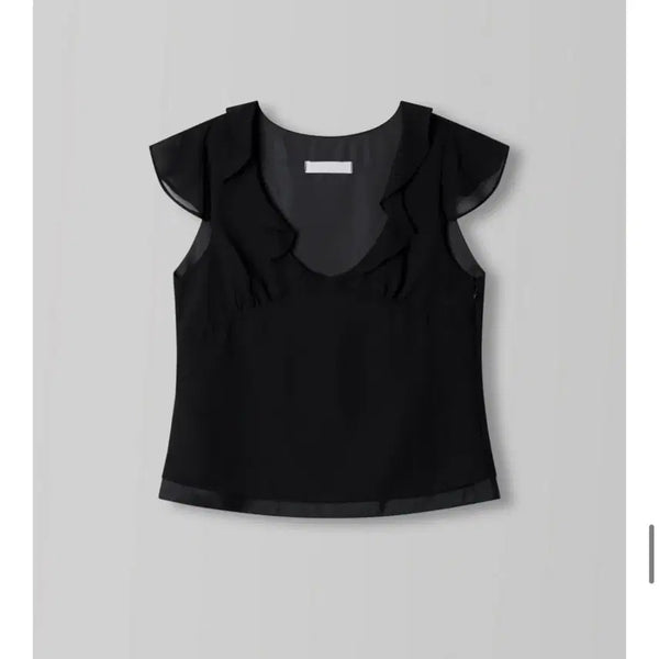 [BUNJANG] 108Pound Petal Blouse Black (New) / 108파운드 페탈 블라우스 블랙(새상품)