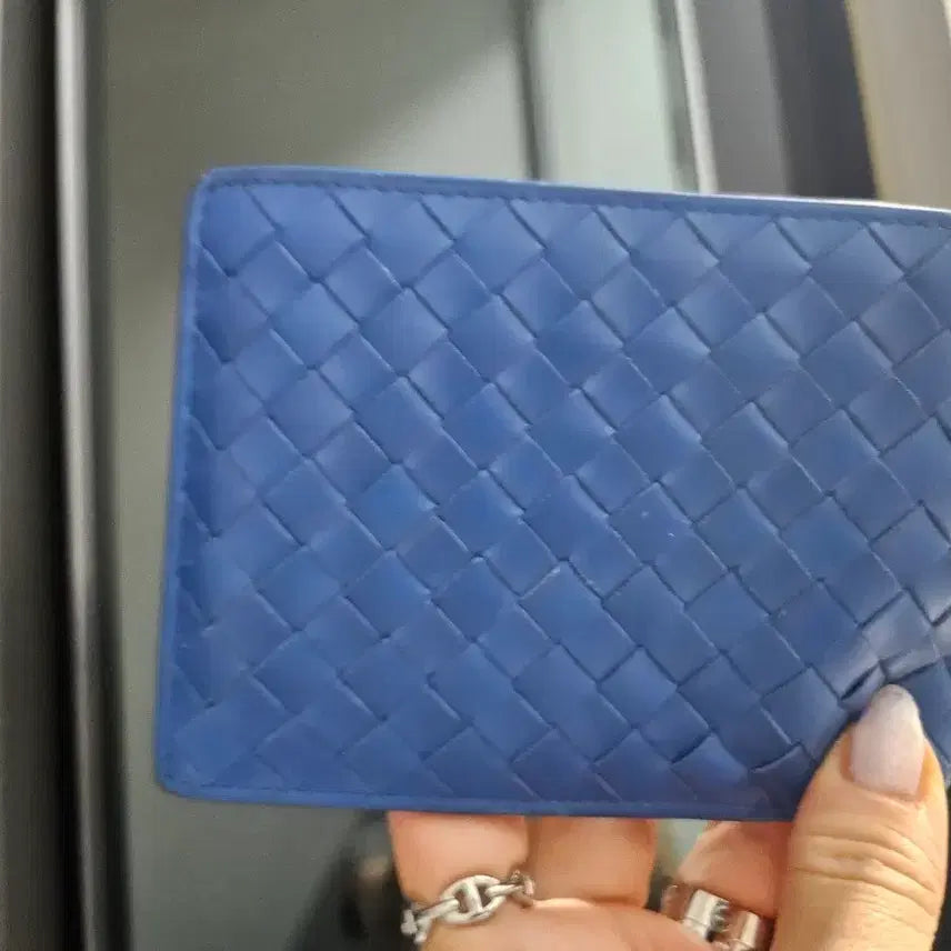 [BUNJANG] Bottega Veneta Intrecciato Card Holder Blue / 정품보테가베네타 인트레치아토 카드지갑 블루