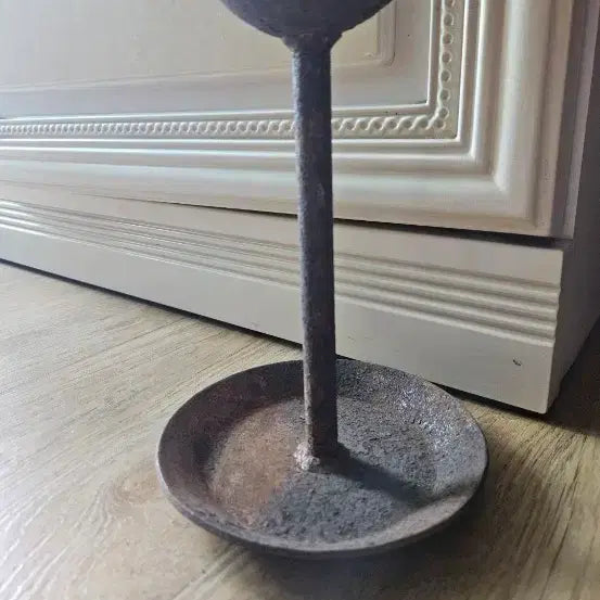 [BUNJANG] Cast Iron Oil Lamp Antique / 기름등잔 무쇠 파마자기름불켬 골동품21센치