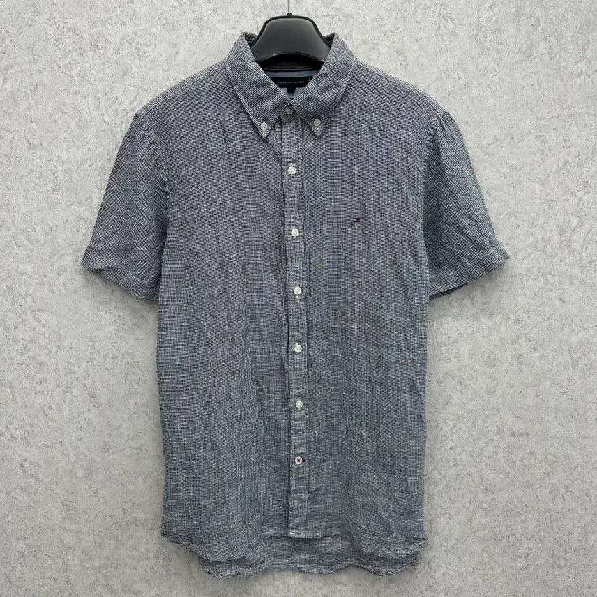 [BUNJANG] Tommy Hilfiger Men's Linen Short Sleeve Shirt (Size M) / 95 타미힐피거 남자 린넨 반팔 셔츠