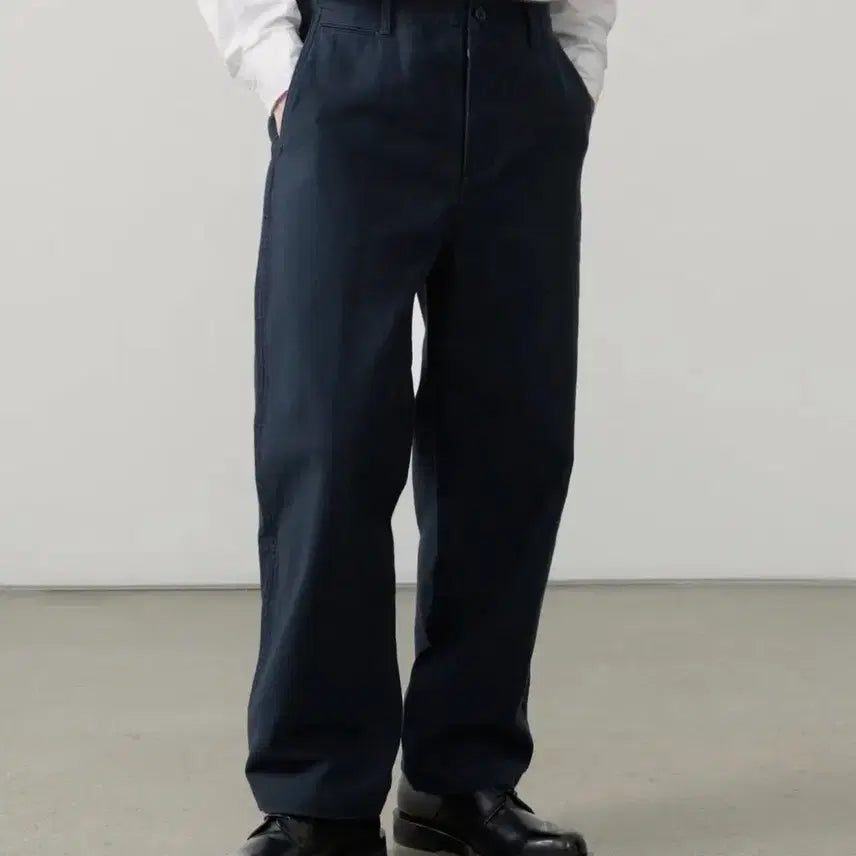 [BUNJANG] Officer Pants Navy Satin / <새것> [34] 백 사틴 오피서 팬츠 [네이비]