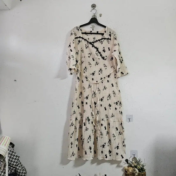 [BUNJANG] Floral Chiffon Long Dress / 꽃무늬 쉬폰 원피스 롱 원피스