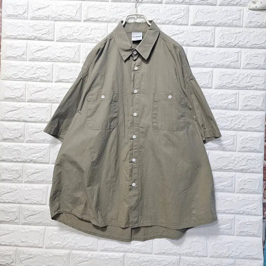 [BUNJANG] Filuminate Originality Cotton Short Sleeve Shirt Khaki / 필루미네이트 반팔 셔츠