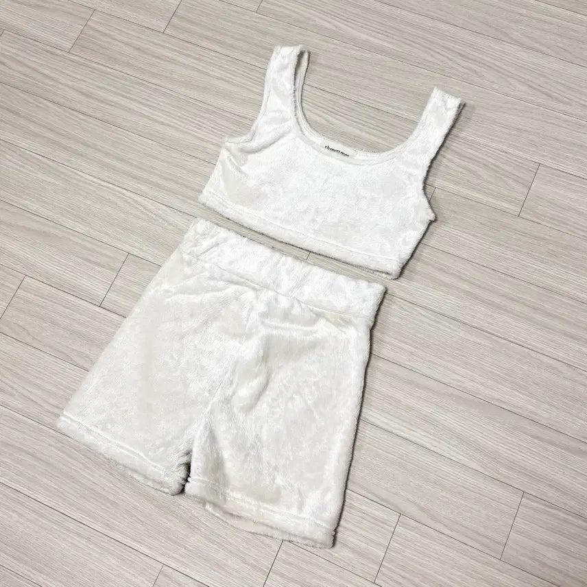 [BUNJANG] 3Times Fur Sleeve Shorts Set-up / (셋업) 쓰리타임즈 퍼 슬리브 쇼츠