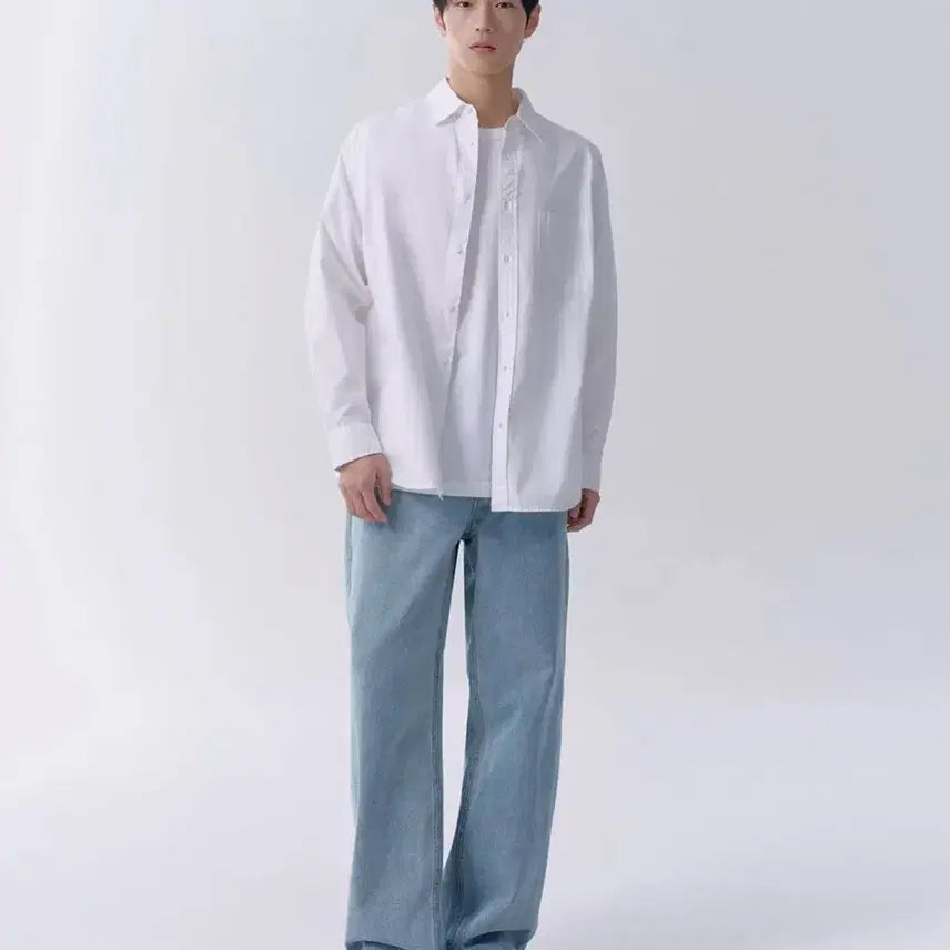 [BUNJANG] Wide Leg Denim Pants (Sky Blue) / <새것> [34]와이드 데님 팬츠 (스카이 블루)