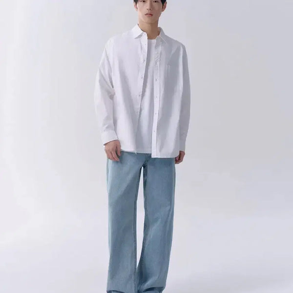 [BUNJANG] Wide Leg Denim Pants (Sky Blue) / <새것> [34]와이드 데님 팬츠 (스카이 블루)