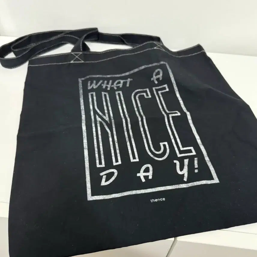 [BUNJANG] Thence Wow Nice Day Eco Bag Black / thence 와우 나이스 데이 에코백 블랙