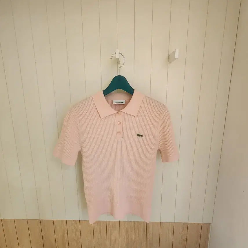 [BUNJANG] Lacoste Women's Rib Knit Sweater Polo Shirt / (새상품) 라코스테 여성 립조직 스웨터 폴로 셔츠 (카라티)