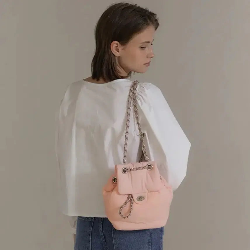 [BUNJANG] Anoetic Classic Padded Backpack Pink / 아노에틱 클래식 패딩 백팩 핑크