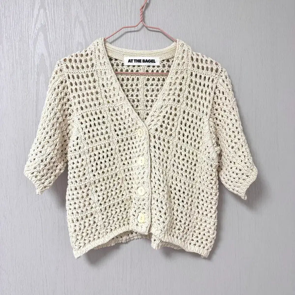 [BUNJANG] AT THE VERY BEGINNING Crochet Knit Cardigan / 엣더베이글 크로쉐 니트 가디건