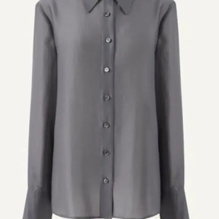 [BUNJANG] SIE Glittering Sheer Blouse Charcoal Shadow M / 시에 글리밍 시어 블라우스 차콜 쉐도우 M